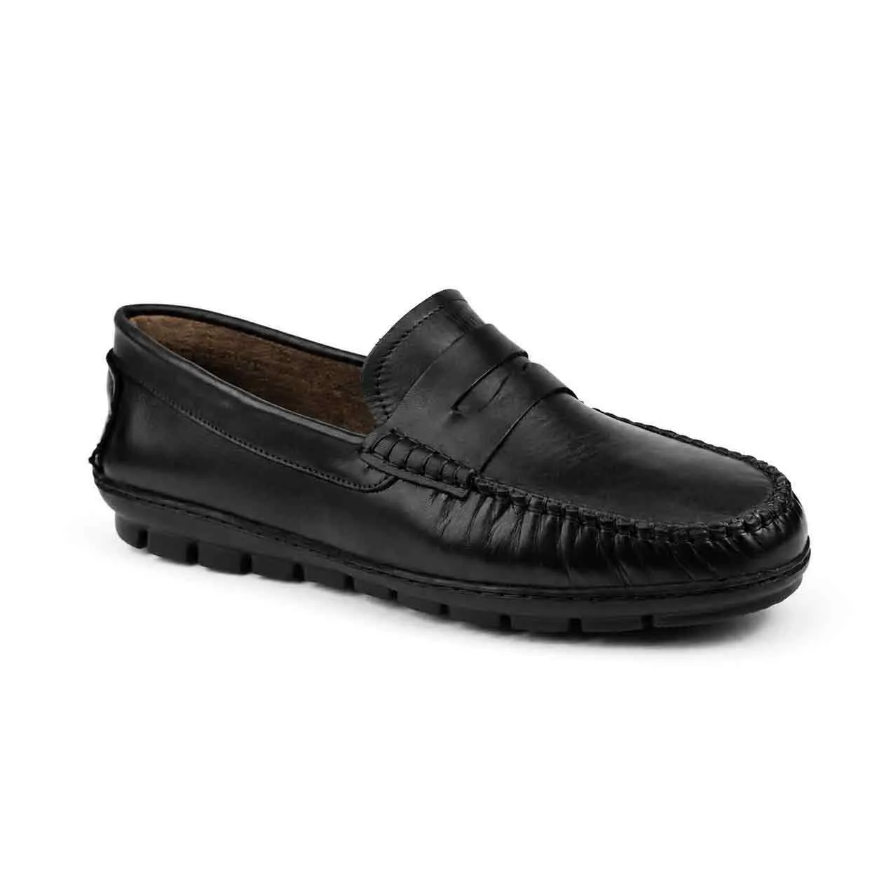 Mocassin pour homme 002 noir cuir